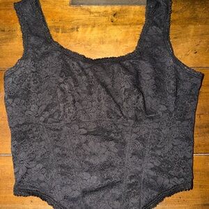 Bundle of 3 Victorias Secret Corset Style Tank Tops Pink, Taupe and Black Lace